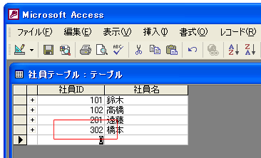 フィールドの連鎖更新