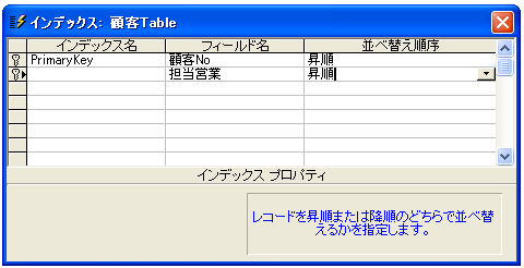 複数のフィールドを対象としたインデックスの設定