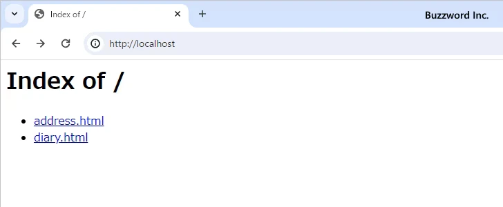 DirectoryIndexディレクティブで指定したファイルが存在しない場合(1)