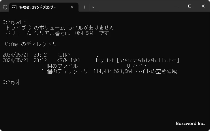 ファイルへのシンボリックリンクを作成する(3)