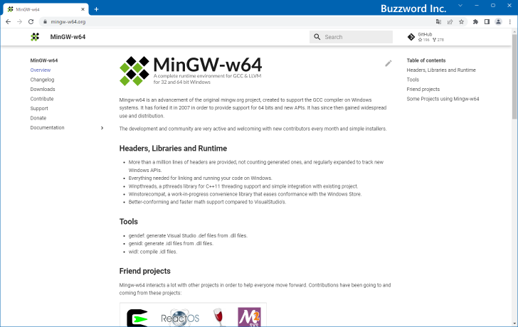 MinGW-w64をダウンロードする(1)