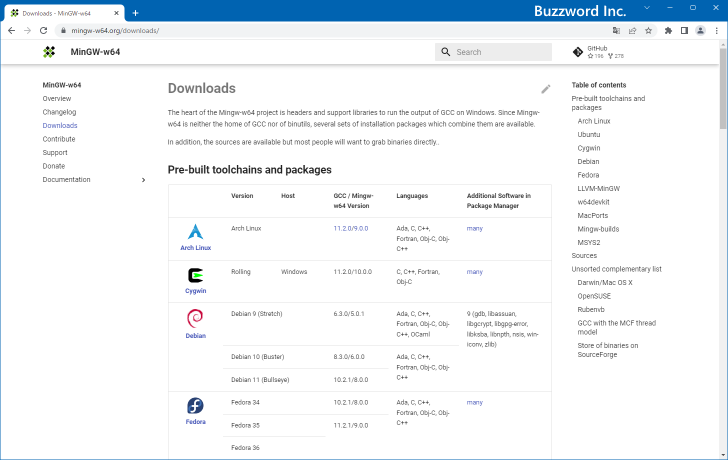 MinGW-w64をダウンロードする(3)