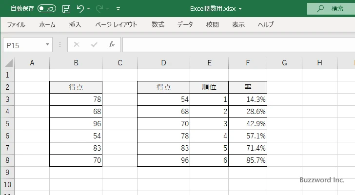 PERCENTILE.EXC関数の解説(3)