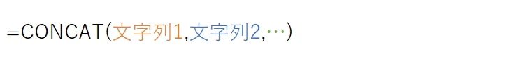 CONCAT(文字列1,文字列2,・・・)