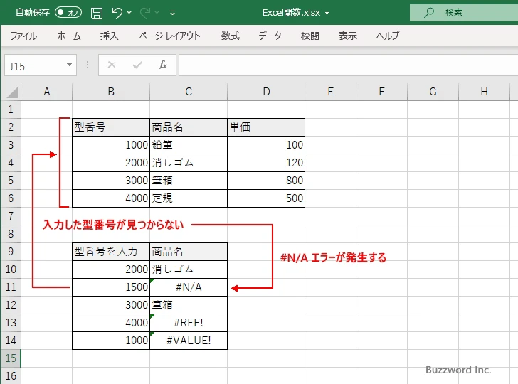 ISNA関数のサンプル(1)