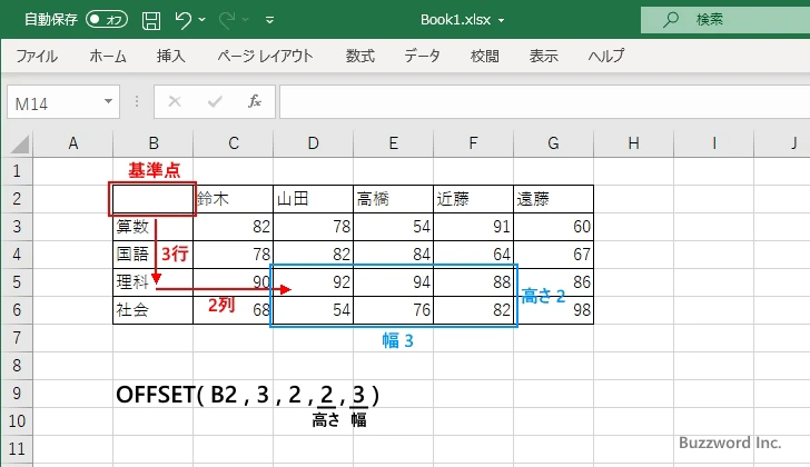 OFFSET関数のサンプル(3)