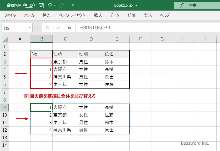 SORT関数の定義(1)