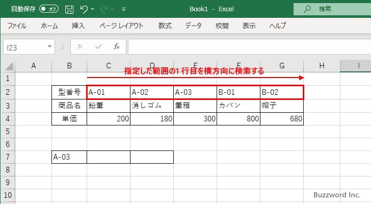 HLOOKUP関数の定義(2)