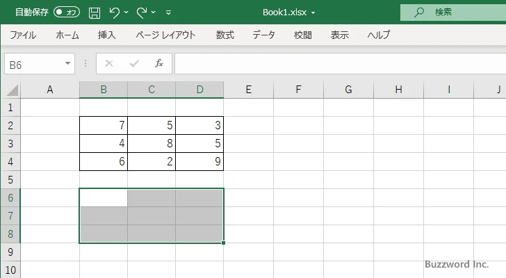 MINVERSE関数のサンプル(4)