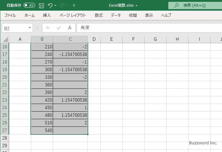 CSC関数を使ってコセカントのグラフを作成する(6)
