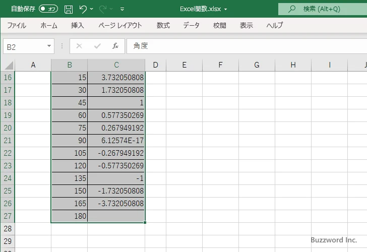 COT関数を使ってコタンジェントのグラフを作成する(6)