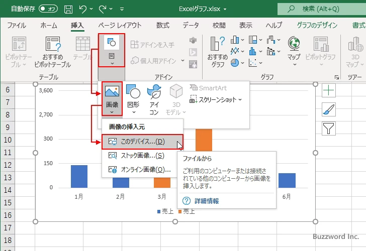 途中を波線で省略した棒グラフの作成手順(30)
