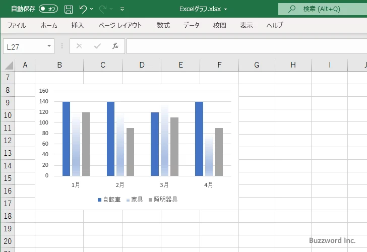 棒の枠線の色と幅を設定する(15)