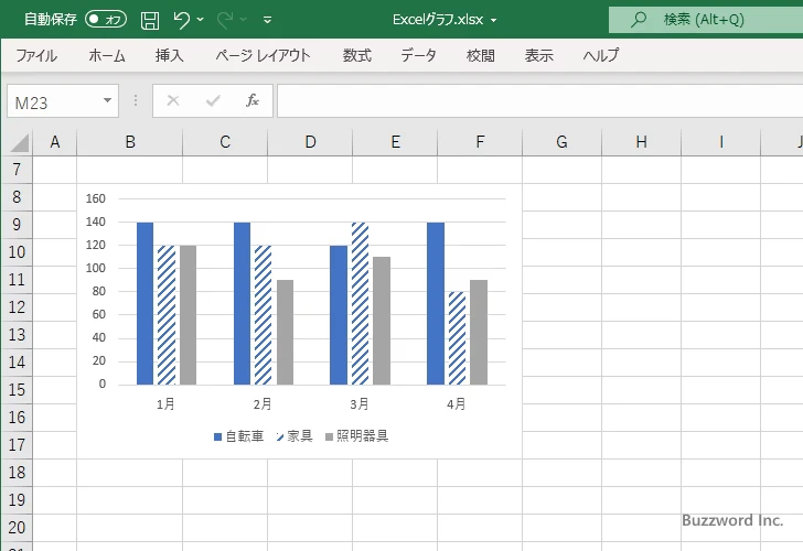 棒の枠線の色と幅を設定する(16)