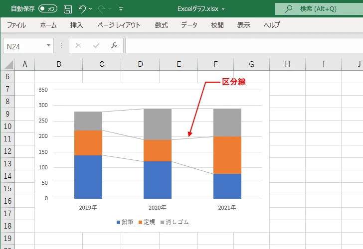 区分線を表示する(1)