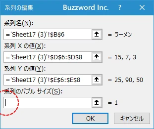 バブルチャートで複数のデータ系列のデータを同じグラフにプロットする(21)