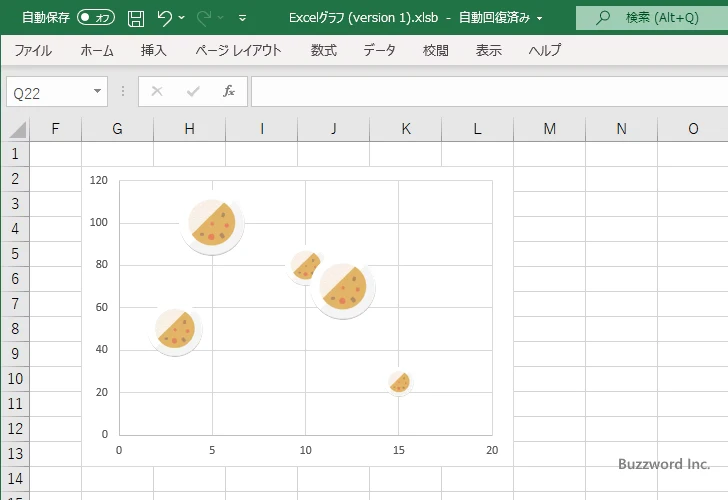 バブルチャートの円に画像を表示する(7)