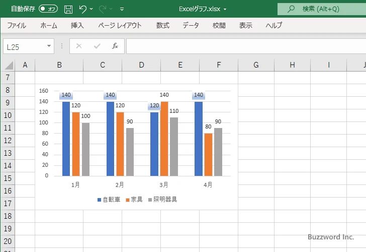 データラベルの背景を指定した色やパターンで塗りつぶす(4)