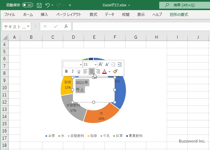 グラフの中心にテキストを表示する(7)