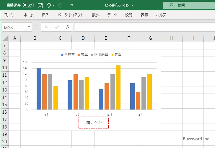 特定の軸ラベルだけを表示する(3)