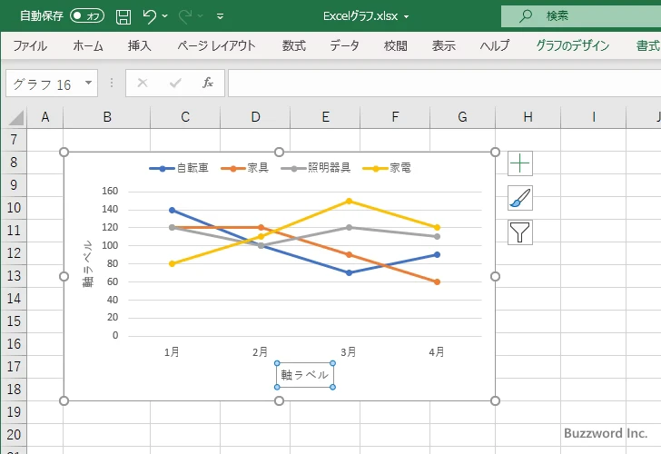 軸ラベルの枠線を表示する(1)