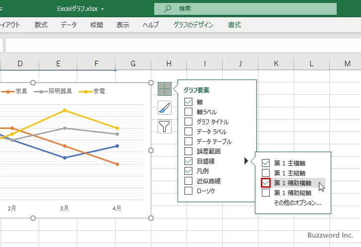 補助目盛線を表示する(2)