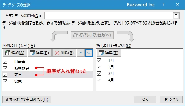 凡例およびデータ系列の並び順を変更する(7)