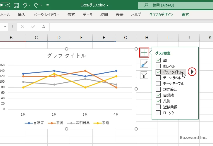 タイトルをグラフ内に表示する(2)