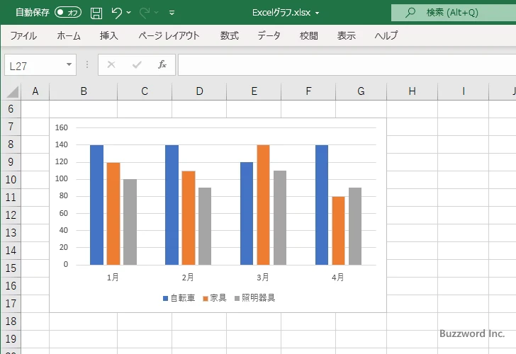 グラフエリアの枠線を表示する(3)