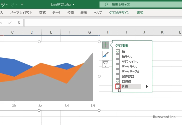 面グラフに表示するグラフ要素を選択する(5)