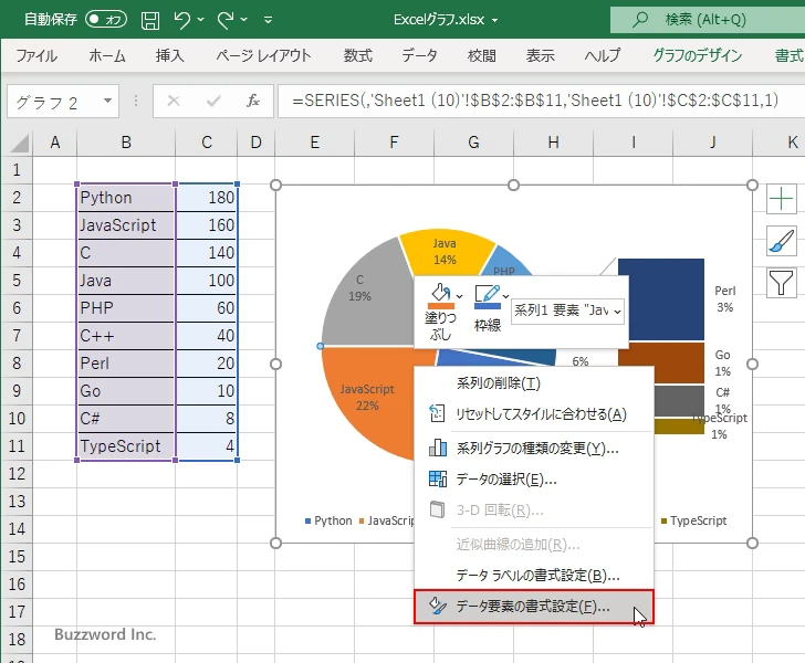 補助縦棒グラフに表示する項目をユーザー設定で指定する(4)