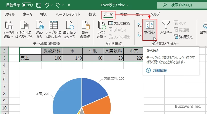 元データを並び替える(3)