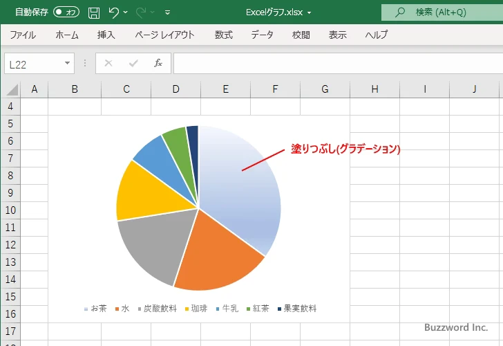扇形の塗りつぶしの色を設定する(8)
