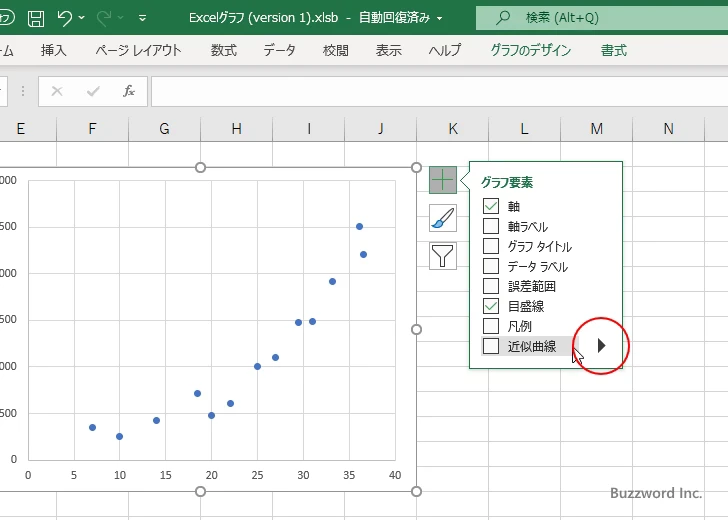 近似曲線の種類を選択する(3)