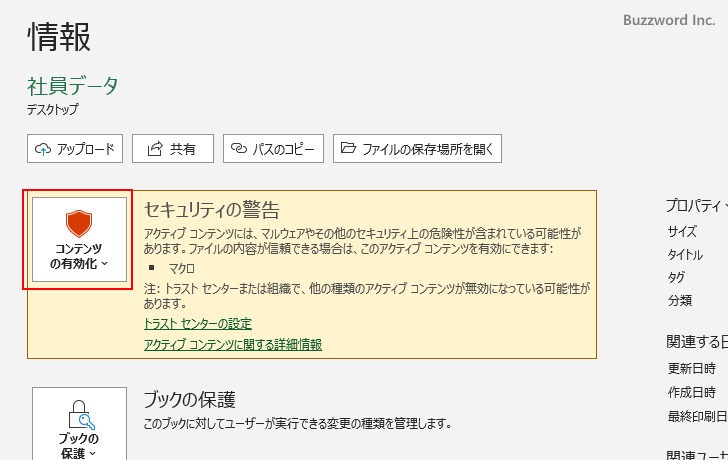 ファイルが開いている間だけマクロを有効にする(4)