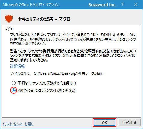 ファイルが開いている間だけマクロを有効にする(6)