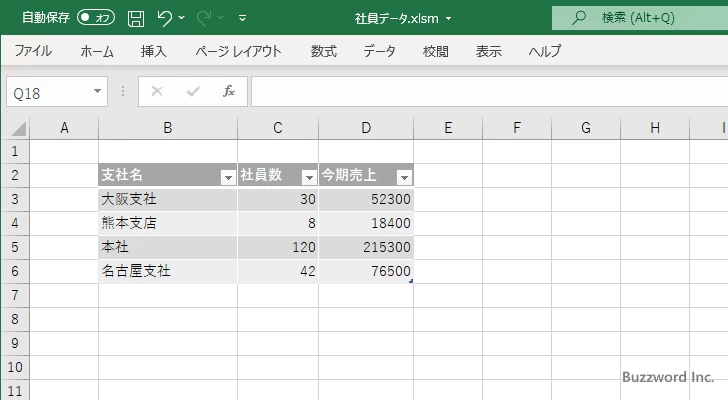 テーブルのスタイルを変更する(5)