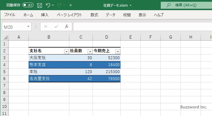 新しいテーブルスタイルを設定する(3)