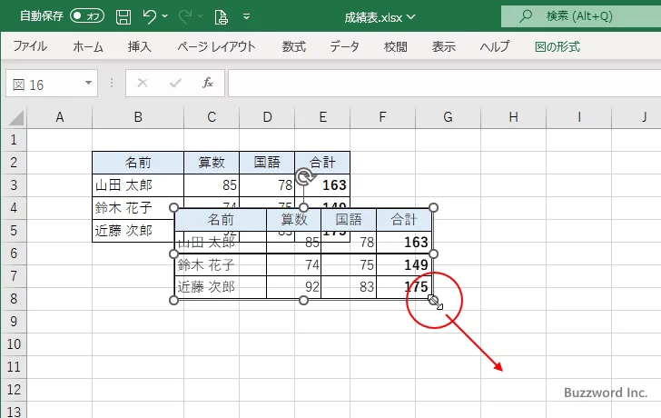 セルを画像に変換して貼り付ける(8)