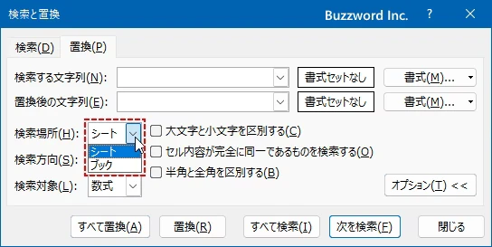 置換のオプションを設定する(3)