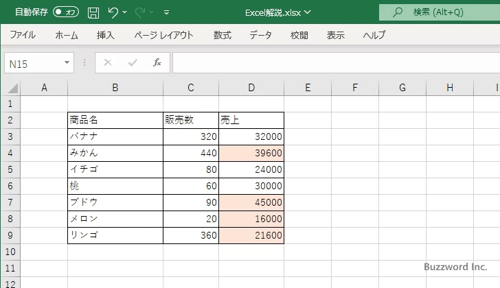 指定した範囲以外のセルに書式を設定する(9)