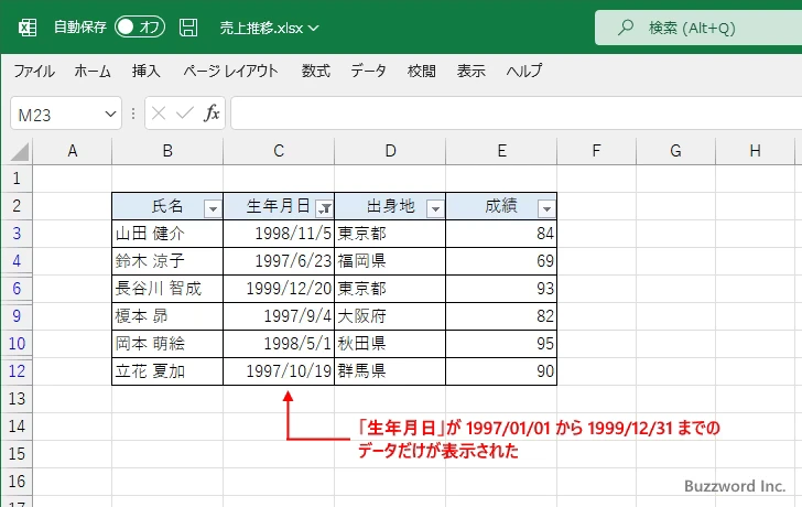 日付フィルター(6)