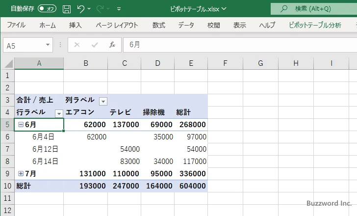 自動的なグループ化について(8)