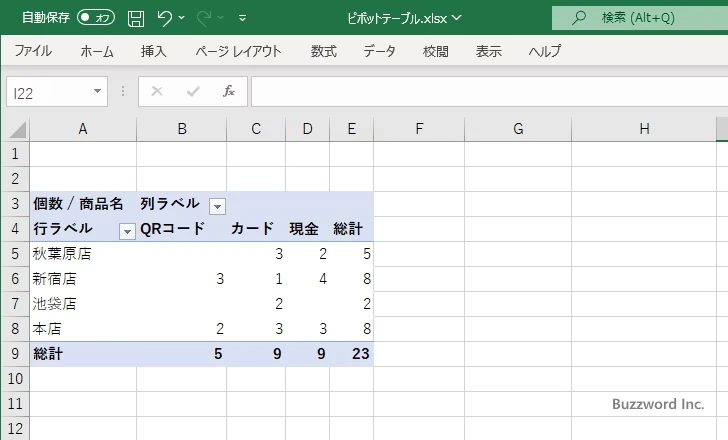 集計方法を変更する(2)