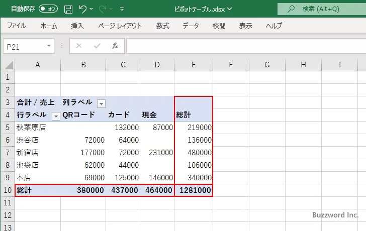 総計を表示するかどうかを切り替える(1)