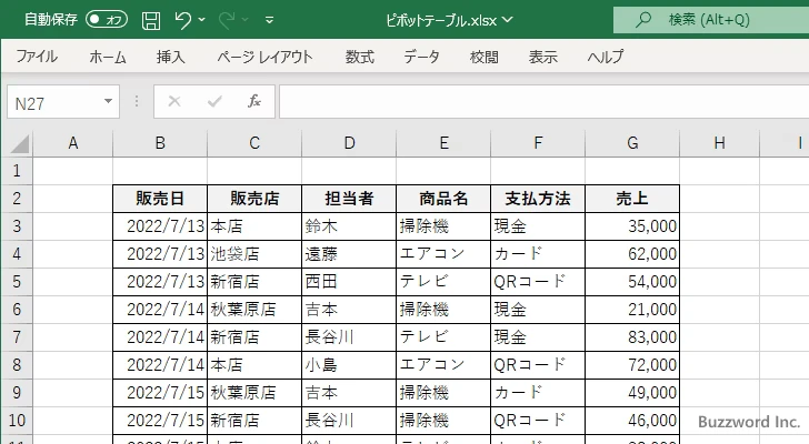 集計する対象のデータを絞り込む(1)