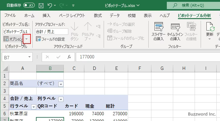 レポートフィルターページを表示する(3)