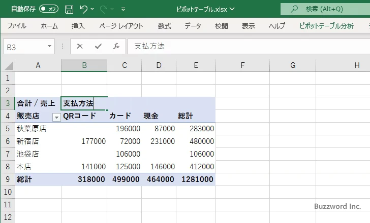 フィールド名を変更する(5)