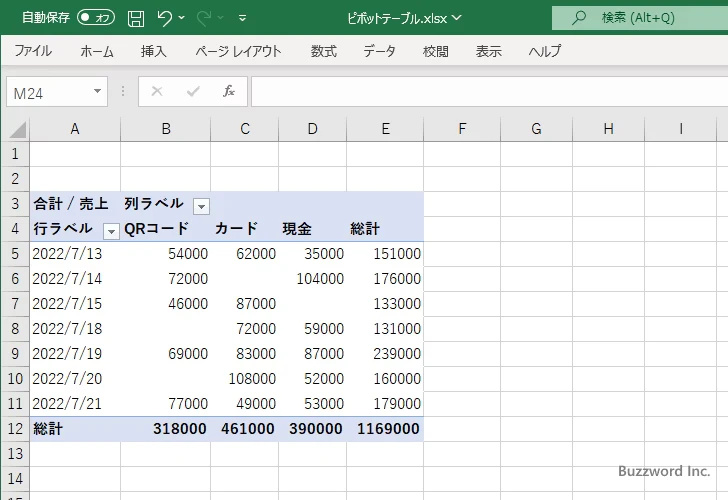 デフォルトで2つのフィルターを設定した場合(1)