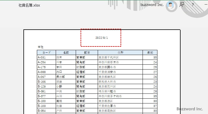 ヘッダーやフッターに印刷する項目を設定する(11)
